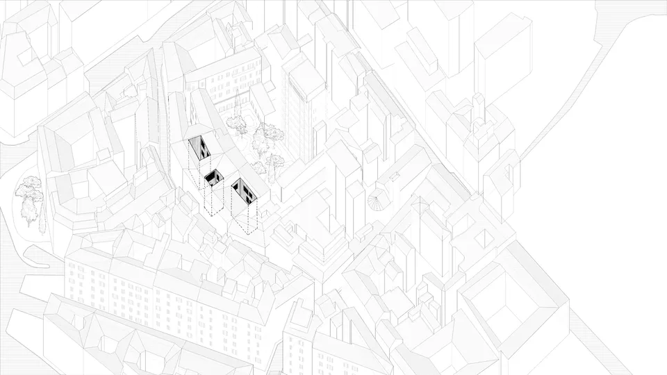 Student Hostel — assonometria