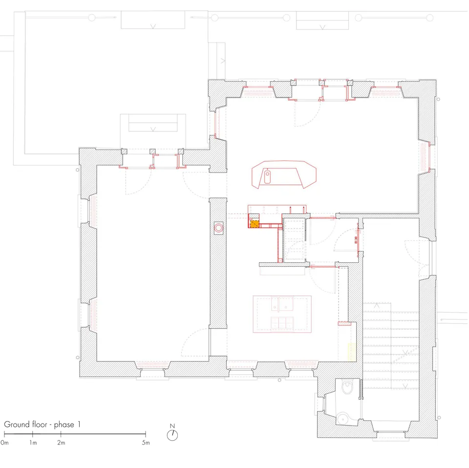 Ristorante Garni Bar Post — pianta piano terra, fase 1