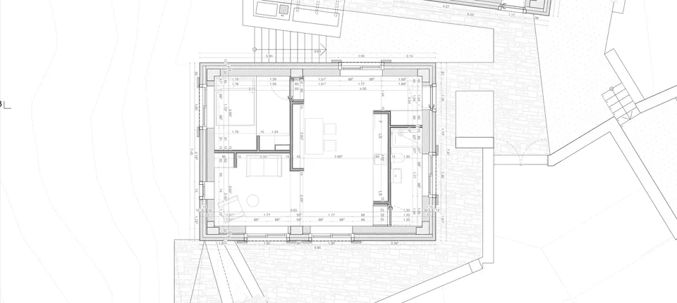 Verso Sud — pianta piano terra, edificio B