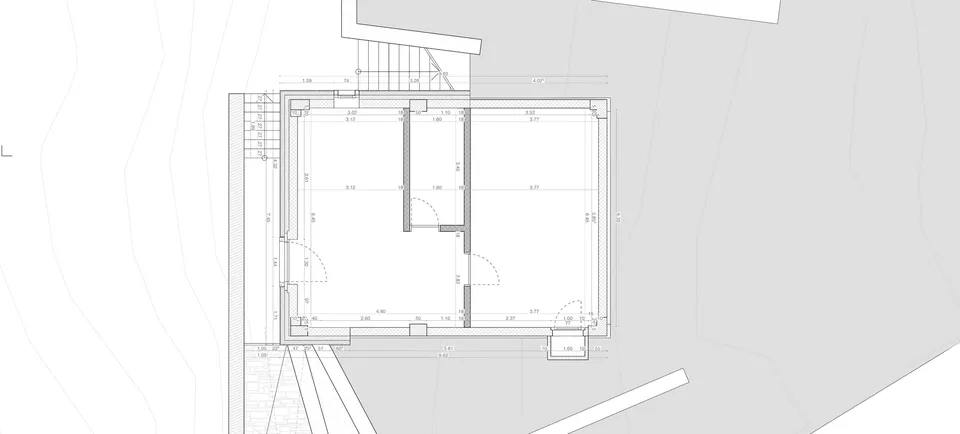 Verso Sud — pianta piano interrato, edificio B