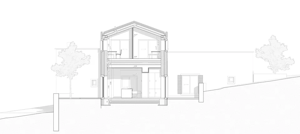 Verso Sud — sezione edificio A, 2