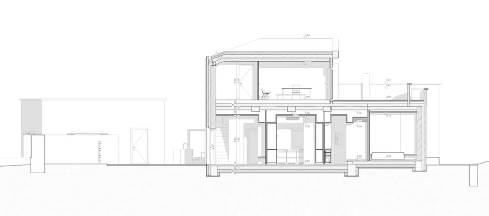 Verso Sud — sezione edificio A, 3