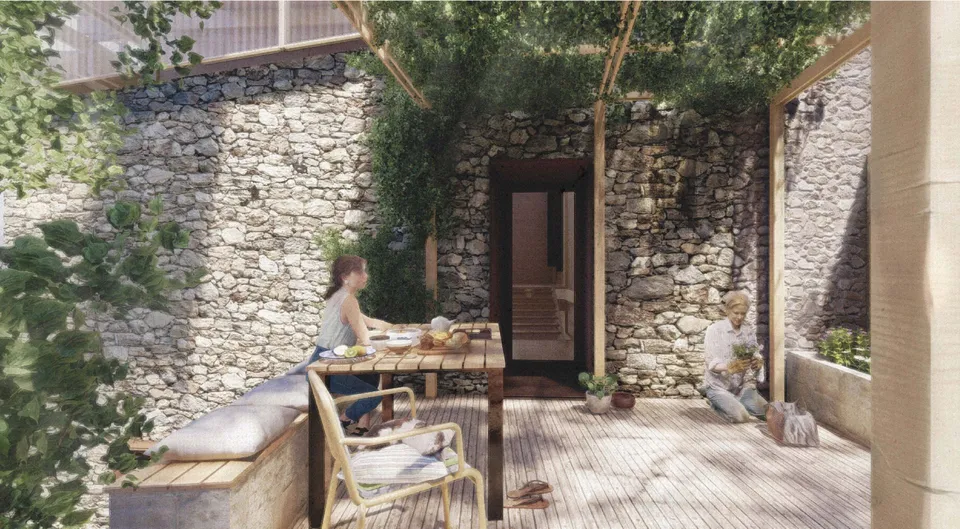 Diffused House — render della Pergola